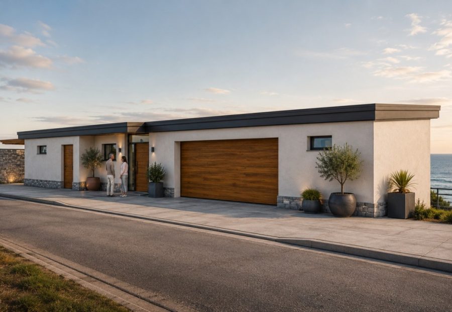 A bespoke contemporary coastal home overlooking the Bristol Channel, carefully refined after planning approval to better reflect the client's aspirations.