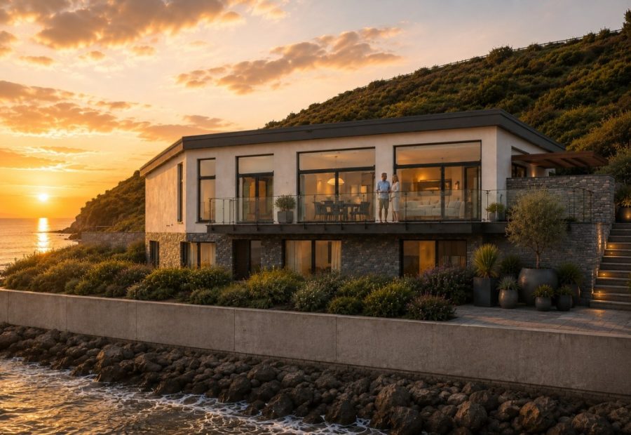 Contemporary coastal home overlooking the Bristol Channel designed by O2i Design