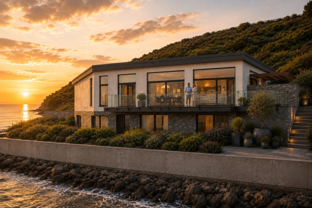 Contemporary coastal home overlooking the Bristol Channel designed by O2i Design